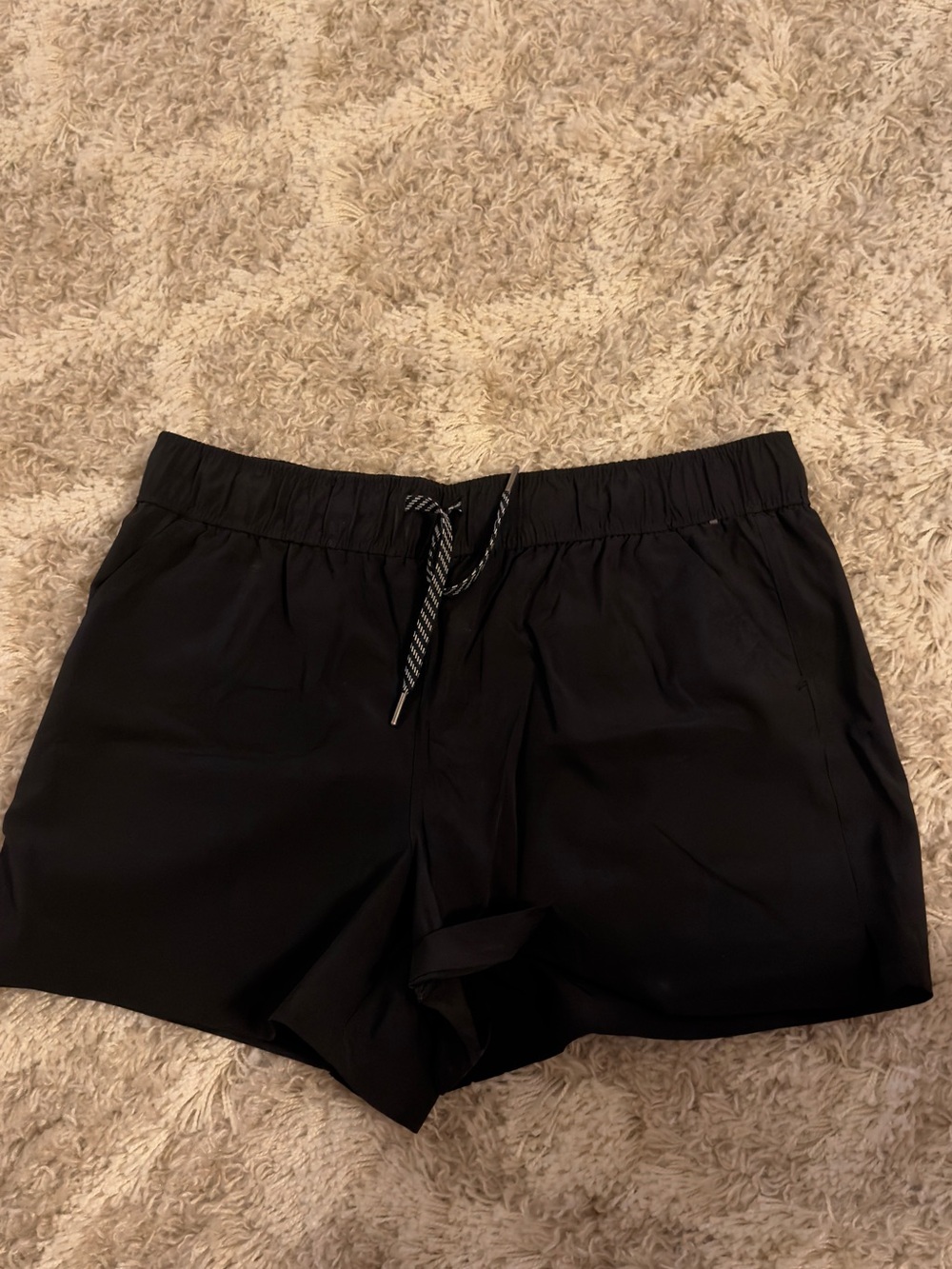 Avalanche Black Athletic Drawstring Shorts